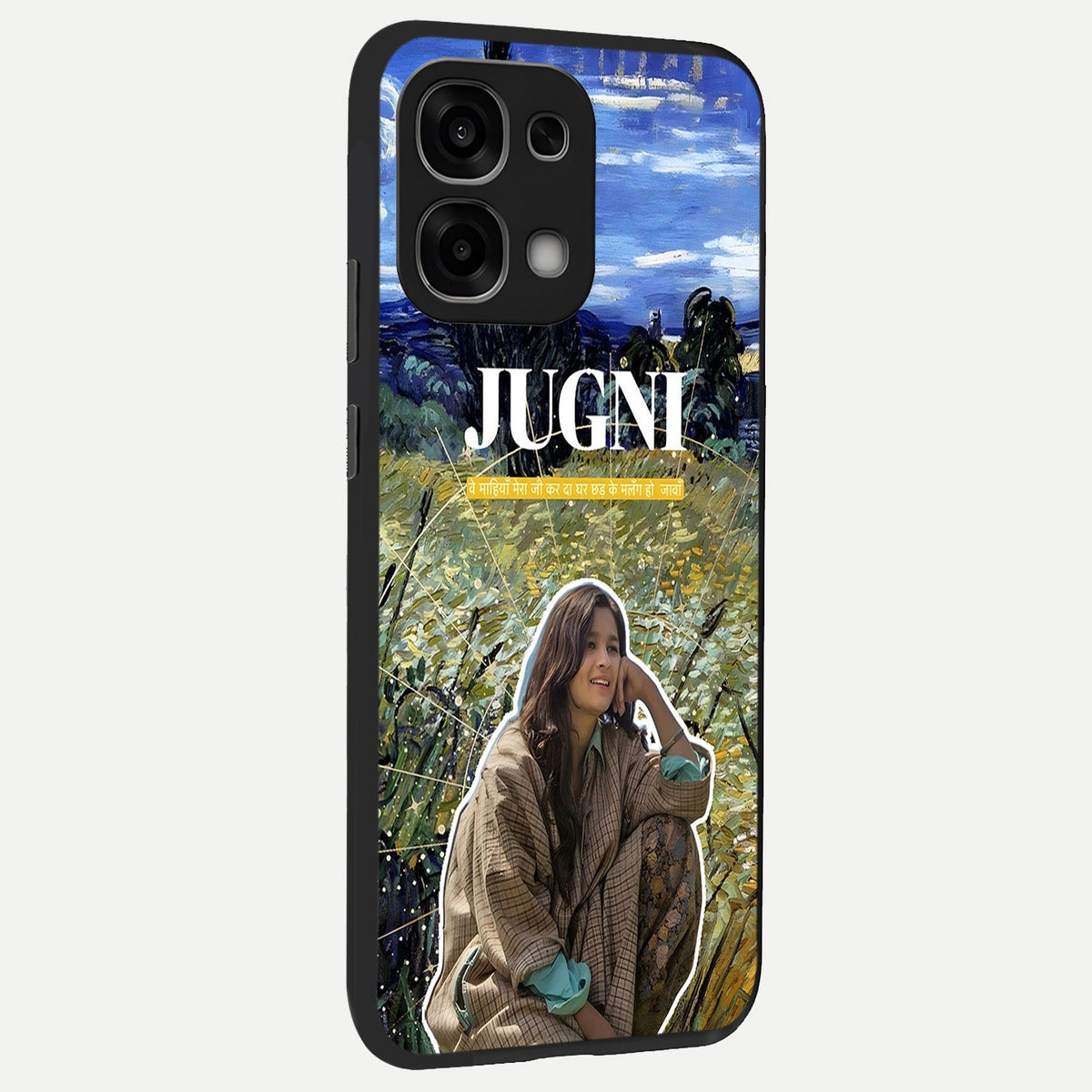  Jugni Soul Vibes back cover For Oppo F33 5G slim fit glass case with vibrant aesthetic design