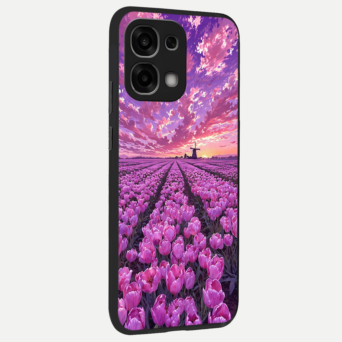  Lavender Dream Skies back cover For Oppo F33 5G slim fit glass case with vibrant aesthetic design