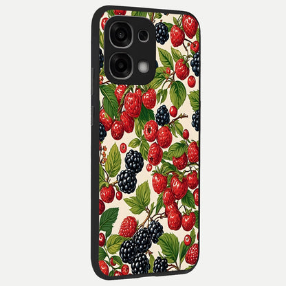  Mixed Berry Collage back cover For Oppo F33 5G slim fit glass case with vibrant aesthetic design