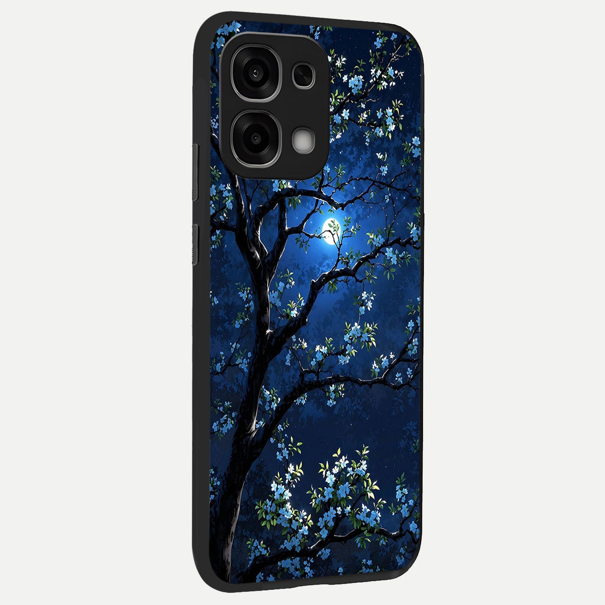  Mystic Floral Night back cover For Oppo F33 5G slim fit glass case with vibrant aesthetic design