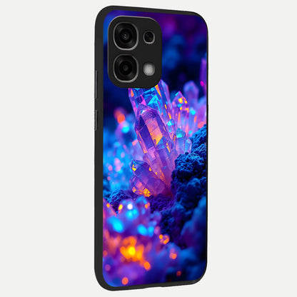  Neon Aura Shards back cover For Oppo F33 5G slim fit glass case with vibrant aesthetic design