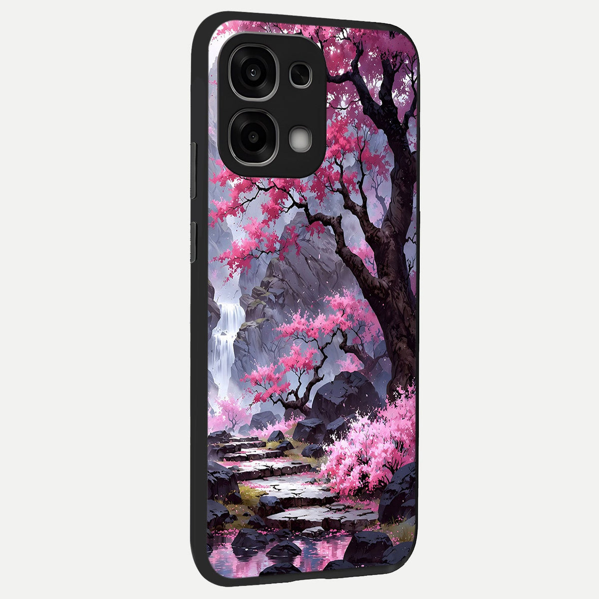  Pink Sunflower Glow back cover For Oppo F33 5G slim fit glass case with vibrant aesthetic design