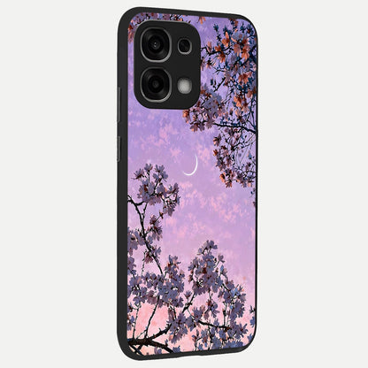  Purple Serenity Moon back cover For Oppo F33 5G slim fit glass case with vibrant aesthetic design