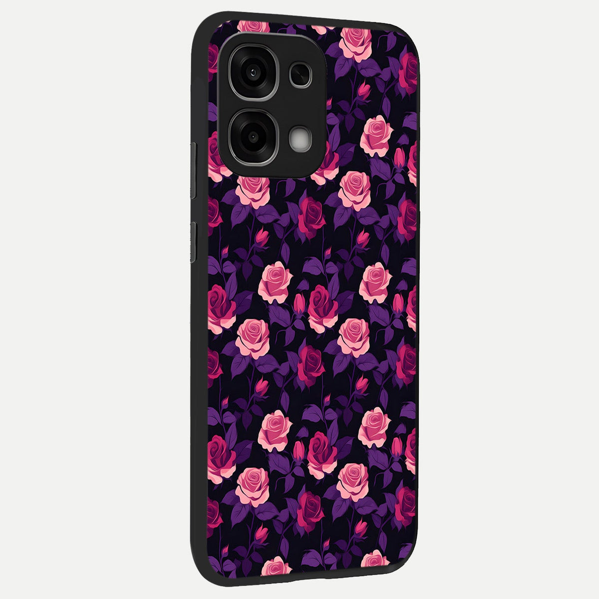  Rose Garden Twilight back cover For Oppo F33 5G slim fit glass case with vibrant aesthetic design