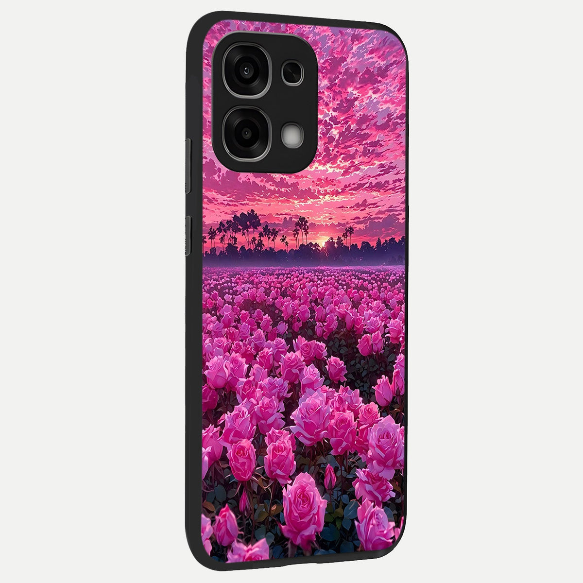  Rose Sunset Valley back cover For Oppo F33 5G slim fit glass case with vibrant aesthetic design