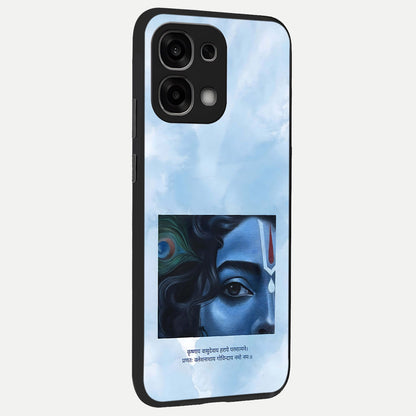  Spiritual Krishna back cover For Oppo F33 5G slim fit glass case with vibrant aesthetic design
