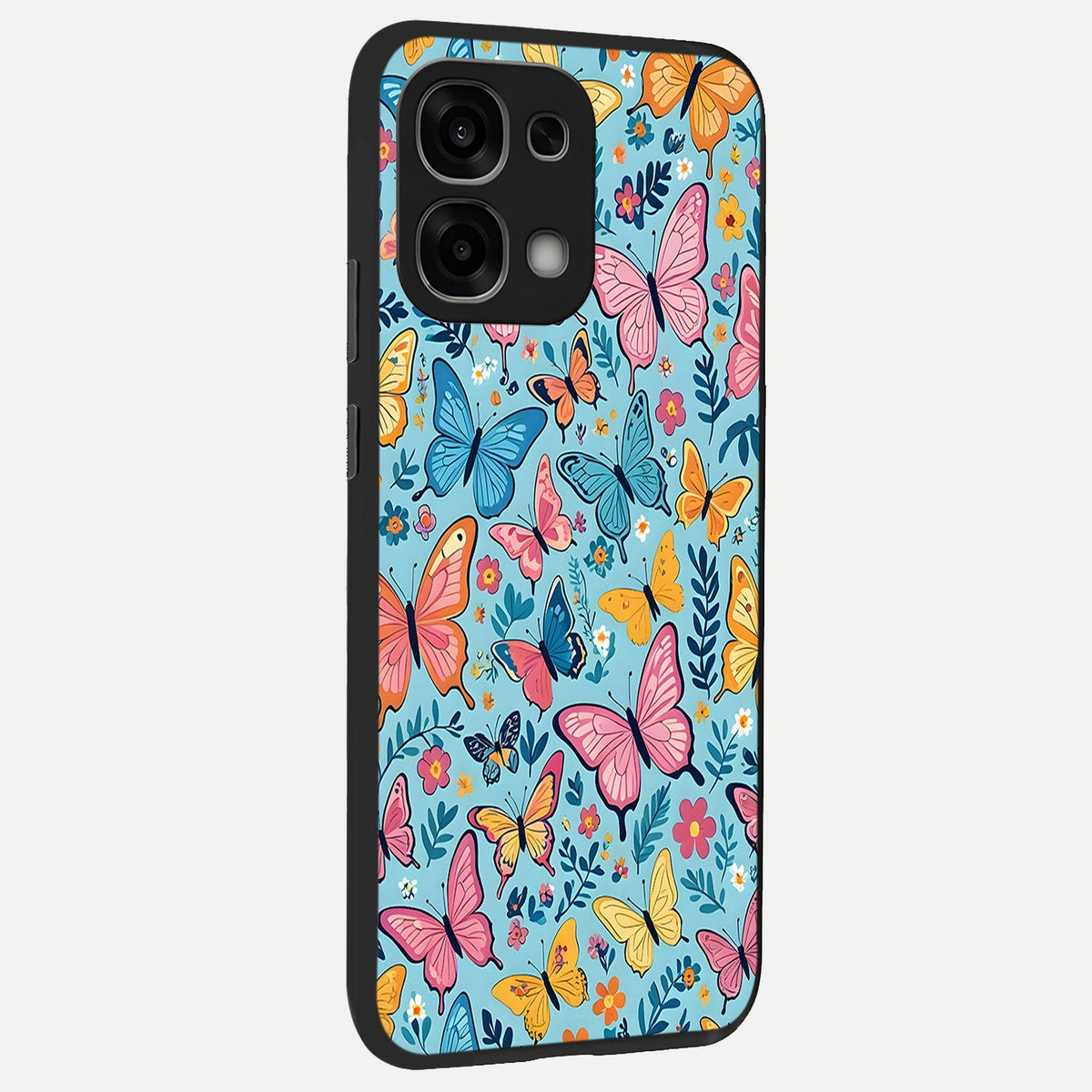  Spring Wing Garden back cover For Oppo F33 5G slim fit glass case with vibrant aesthetic design