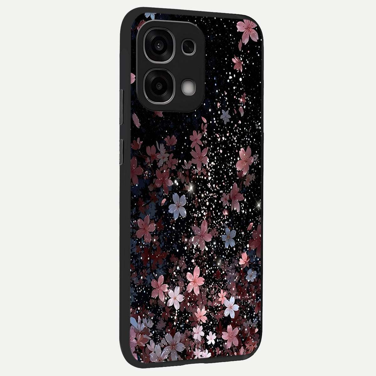  Starlit Flower Dreams back cover For Oppo F33 5G slim fit glass case with vibrant aesthetic design