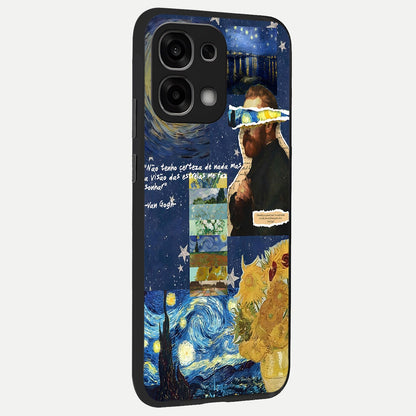  Starry Dream Vision back cover For Oppo F33 5G slim fit glass case with vibrant aesthetic design