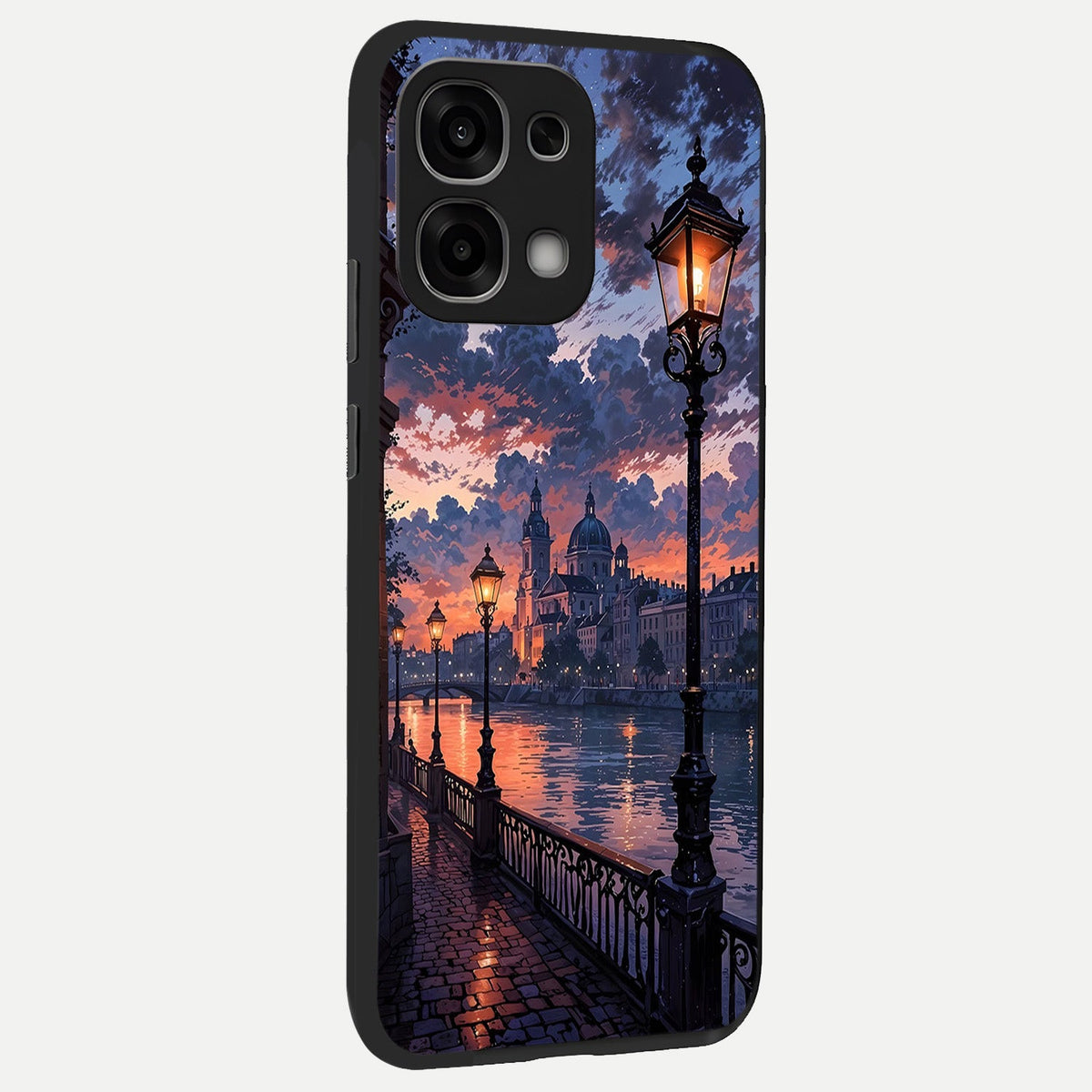  Twilight River Lights back cover For Oppo F33 5G slim fit glass case with vibrant aesthetic design