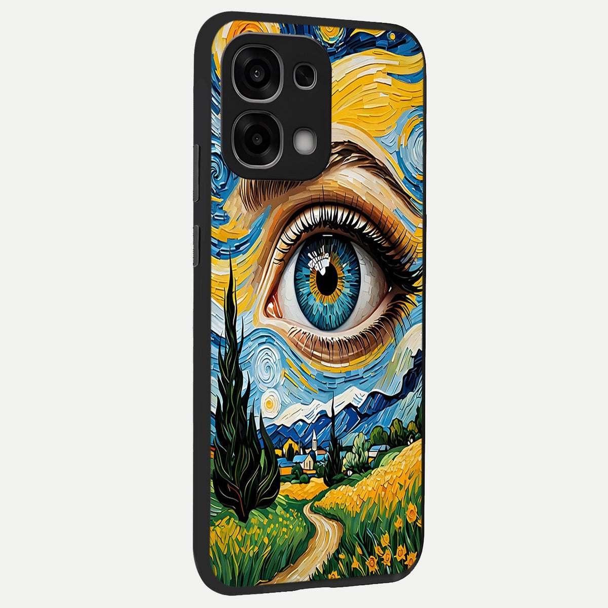  Van Gogh Eye back cover For Oppo F33 5G slim fit glass case with vibrant aesthetic design