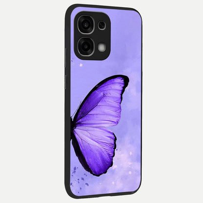  Violet Dream Wing back cover For Oppo F33 5G slim fit glass case with vibrant aesthetic design