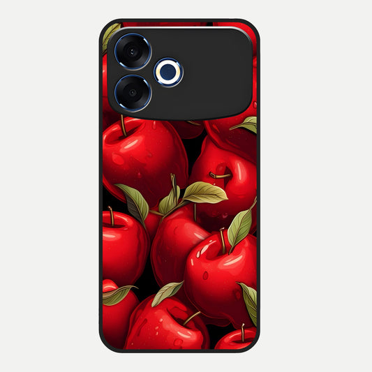  Apple Pattern Glass Case For Oppo F33 Pro 5G back cover – full design glossy printed glass finish