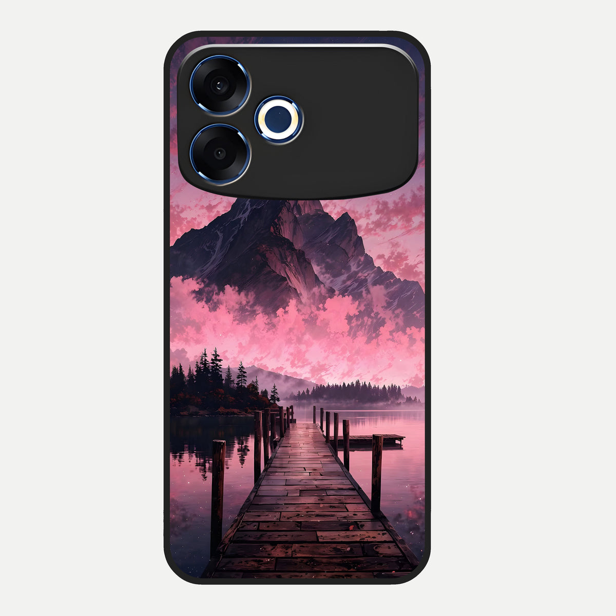  Beautiful Mountain View Glass Case For Oppo F33 Pro 5G back cover – full design glossy printed glass finish