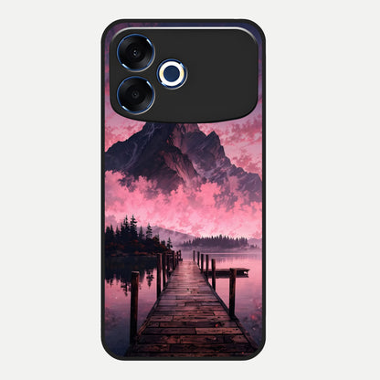  Beautiful Mountain View Glass Case For Oppo F33 Pro 5G back cover – full design glossy printed glass finish
