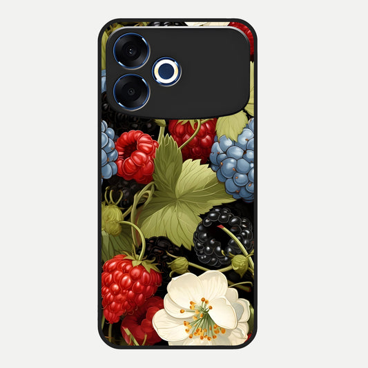  Berry Bloom Charm Glass Case For Oppo F33 Pro 5G back cover – full design glossy printed glass finish