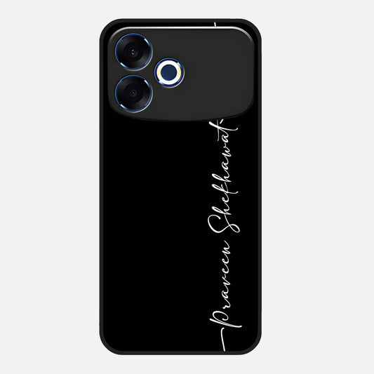  Black Tune Custom Name Glass Case For Oppo F33 Pro 5G back cover – full design glossy printed glass finish