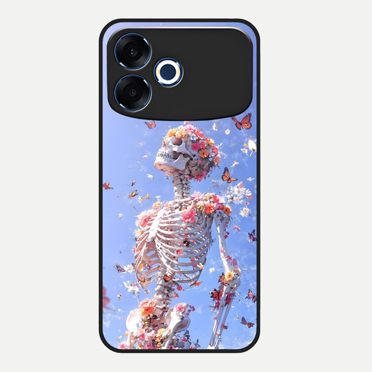  Bloom Beyond Bones Glass Case For Oppo F33 Pro 5G back cover – full design glossy printed glass finish