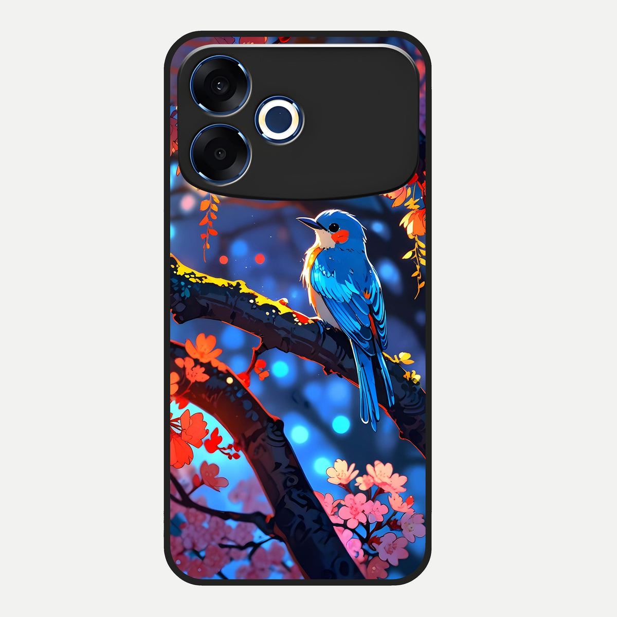  Blooming Water Drift Glass Case For Oppo F33 Pro 5G back cover – full design glossy printed glass finish