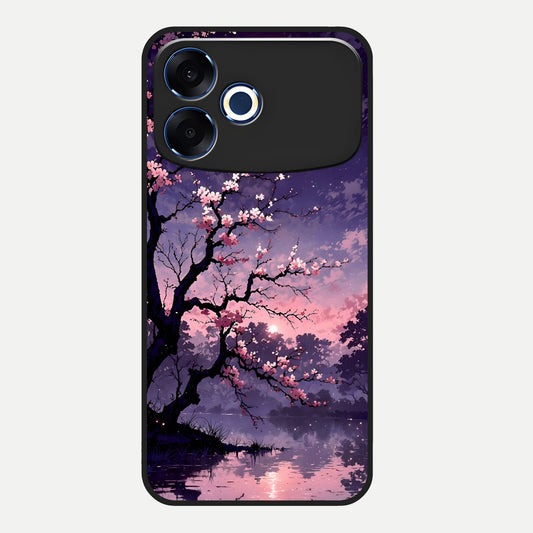  Blossom Pink Moon Glass Case For Oppo F33 Pro 5G back cover – full design glossy printed glass finish
