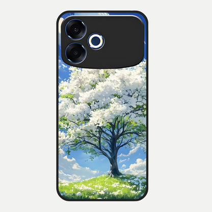  Blossom Sky Serenity Glass Case For Oppo F33 Pro 5G back cover – full design glossy printed glass finish