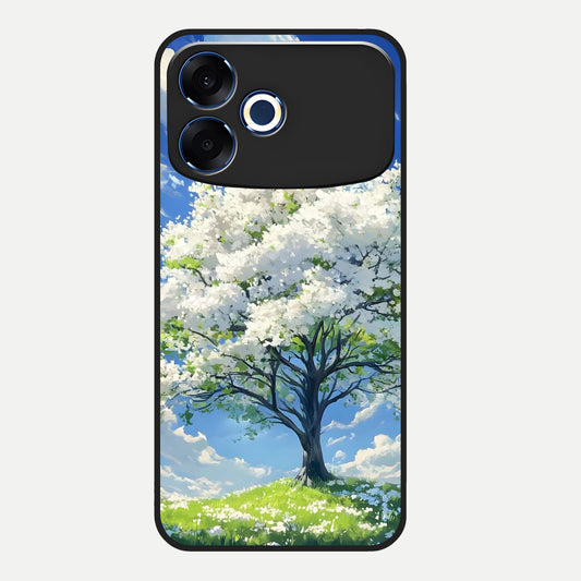  Blossom Sky Serenity Glass Case For Oppo F33 Pro 5G back cover – full design glossy printed glass finish