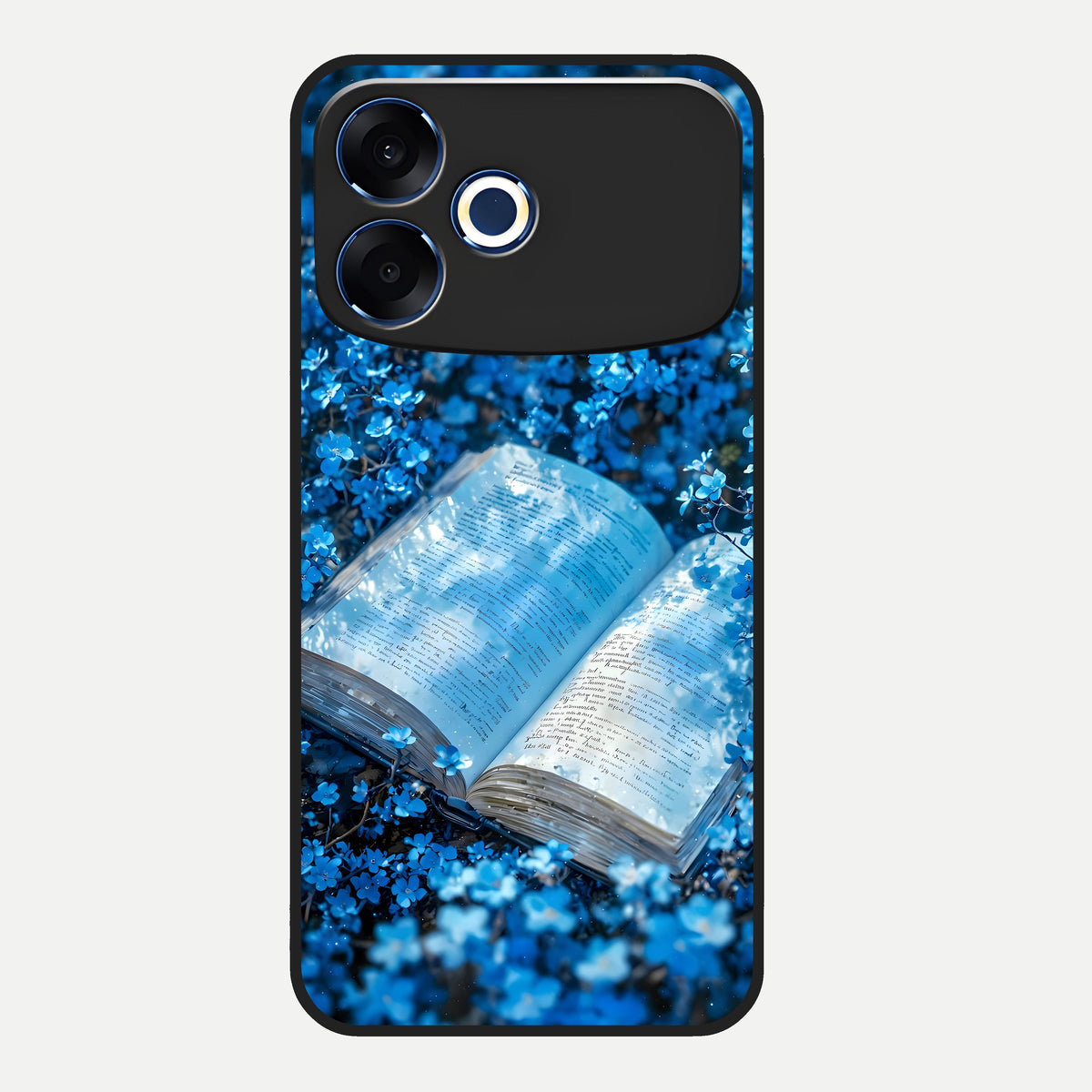  Blue Bloom Tales Glass Case For Oppo F33 Pro 5G back cover – full design glossy printed glass finish