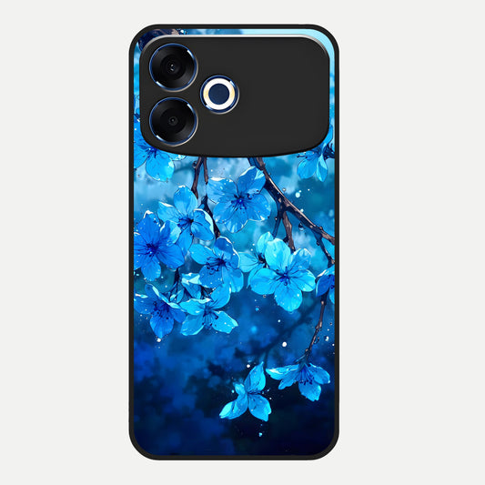  Blue Blossoms Branch Glass Case For Oppo F33 Pro 5G back cover – full design glossy printed glass finish
