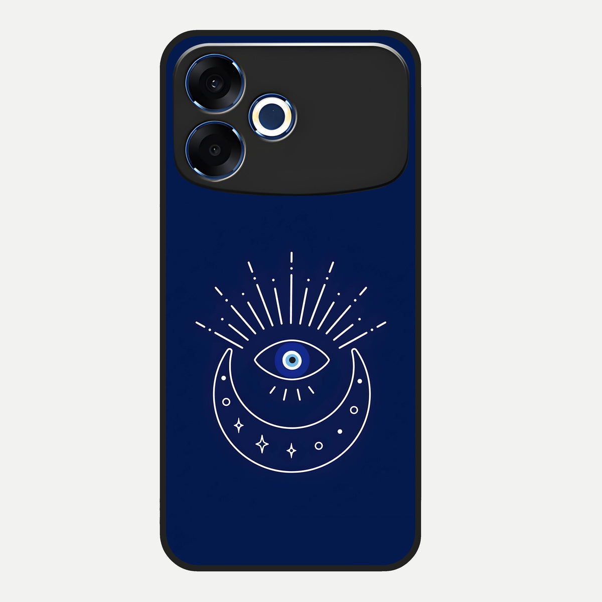  Blue Evil Eye Glass Case For Oppo F33 Pro 5G back cover – full design glossy printed glass finish