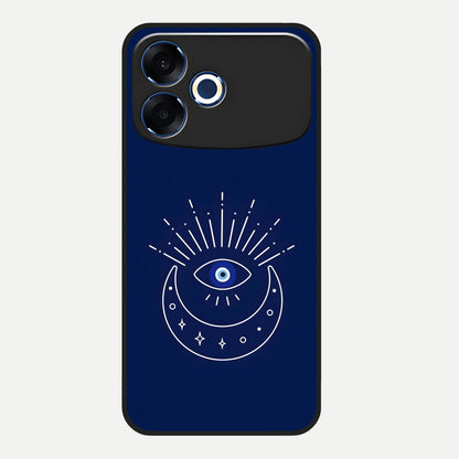  Blue Evil Eye Glass Case For Oppo F33 Pro 5G back cover – full design glossy printed glass finish