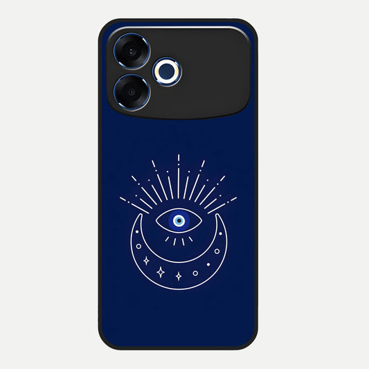  Blue Evil Eye Glass Case For Oppo F33 Pro 5G back cover – full design glossy printed glass finish