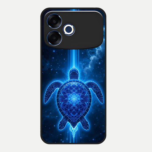  Blue Galaxy Turtle Glass Case For Oppo F33 Pro 5G back cover – full design glossy printed glass finish