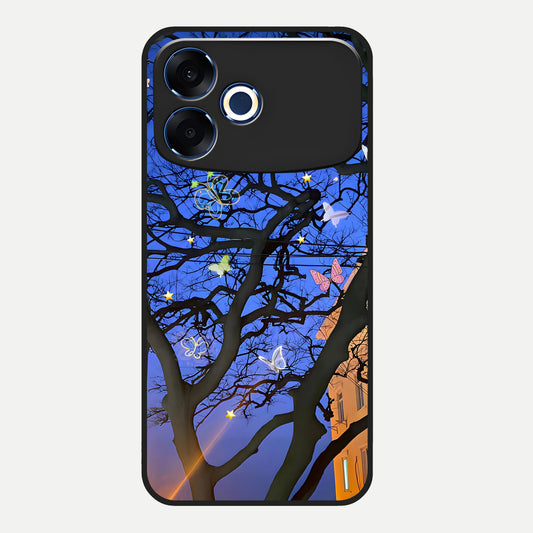  Butterfly Night Magic Glass Case For Oppo F33 Pro 5G back cover – full design glossy printed glass finish