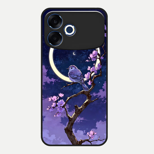  Celestial Bird Blossom Glass Case For Oppo F33 Pro 5G back cover – full design glossy printed glass finish