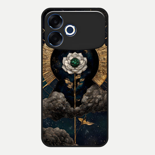  Celestial Lotus Morang Glass Case For Oppo F33 Pro 5G back cover – full design glossy printed glass finish