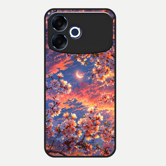  Celestial Sakura Sunset Glass Case For Oppo F33 Pro 5G back cover – full design glossy printed glass finish