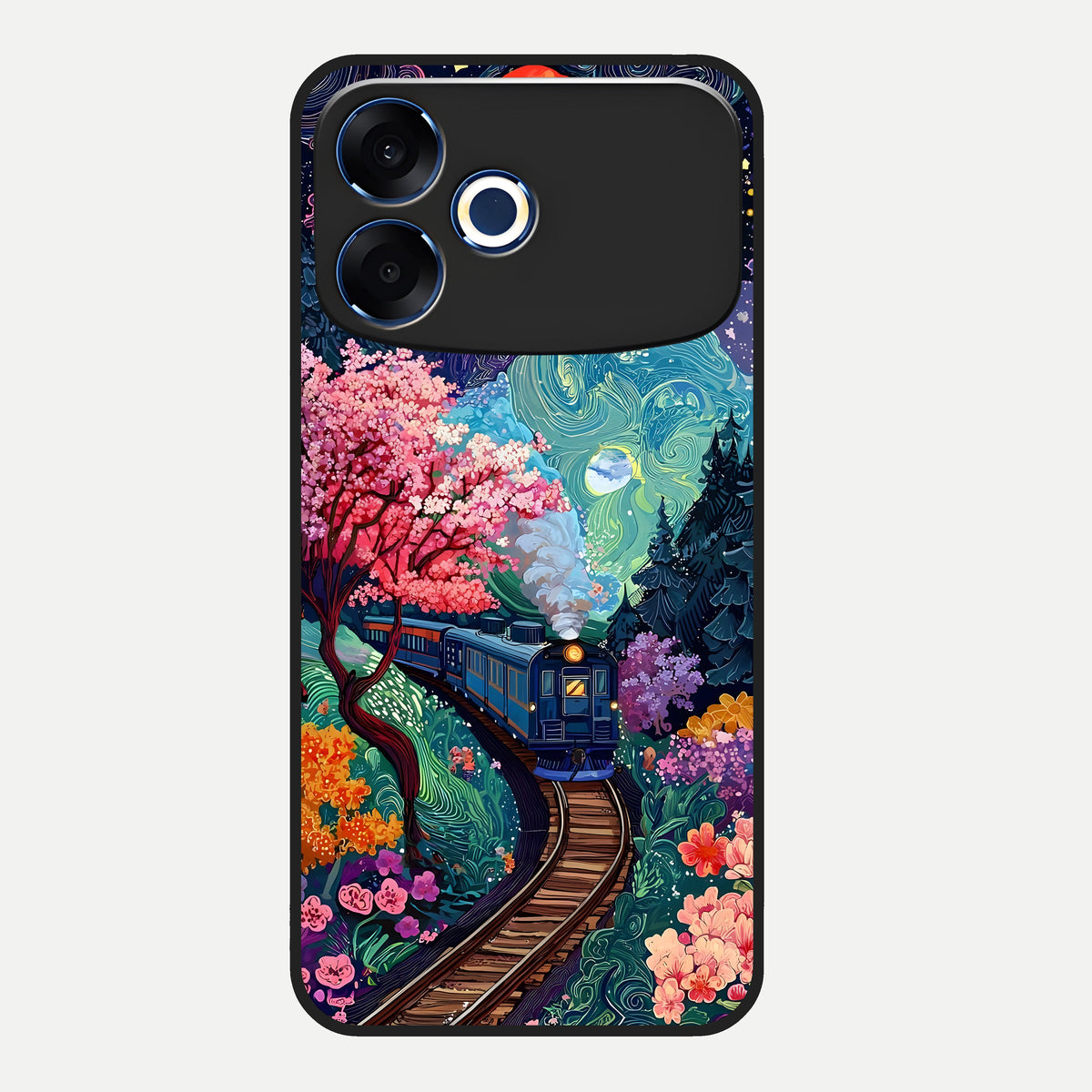  Celestial Train Journey Glass Case For Oppo F33 Pro 5G back cover – full design glossy printed glass finish
