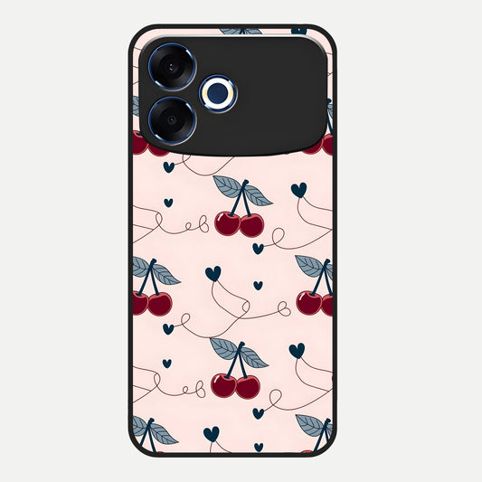  Cherry Heart Line Glass Case For Oppo F33 Pro 5G back cover – full design glossy printed glass finish