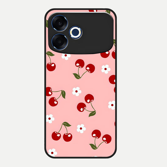  Cherry Love Mood Glass Case For Oppo F33 Pro 5G back cover – full design glossy printed glass finish