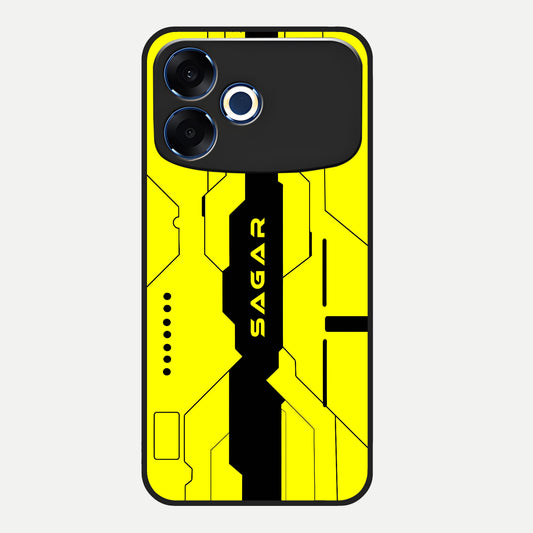  Circuit CYBERPUNK Custom Name Glass Case For Oppo F33 Pro 5G back cover – full design glossy printed glass finish