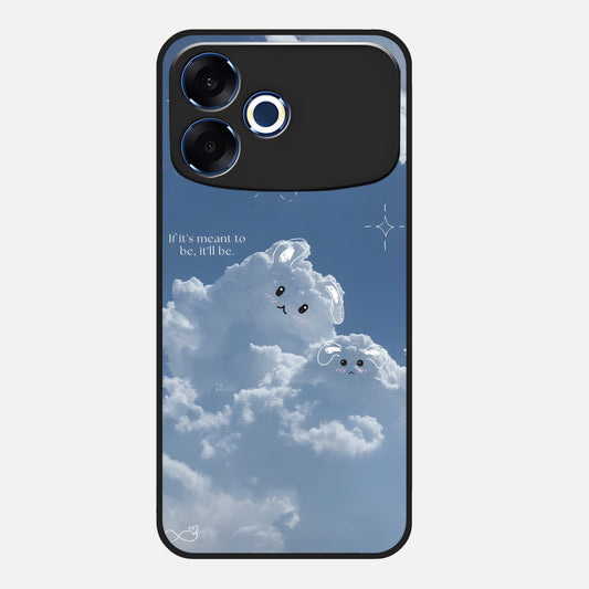  Cloud Bunny Dreams Glass Case For Oppo F33 Pro 5G back cover – full design glossy printed glass finish