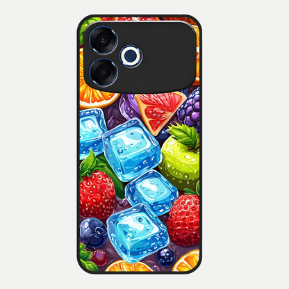  Colorful Fruits with Ice Glass Case For Oppo F33 Pro 5G back cover – full design glossy printed glass finish