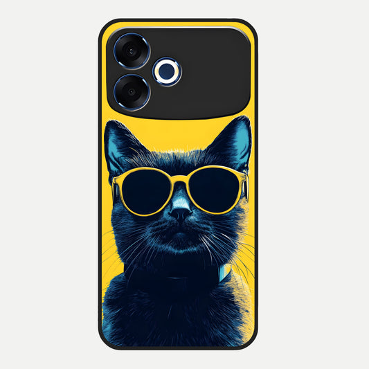  Cool Cat Vibes Glass Case For Oppo F33 Pro 5G back cover – full design glossy printed glass finish