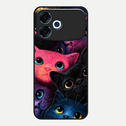  Cosmic Cats Dreams Glass Case For Oppo F33 Pro 5G back cover – full design glossy printed glass finish