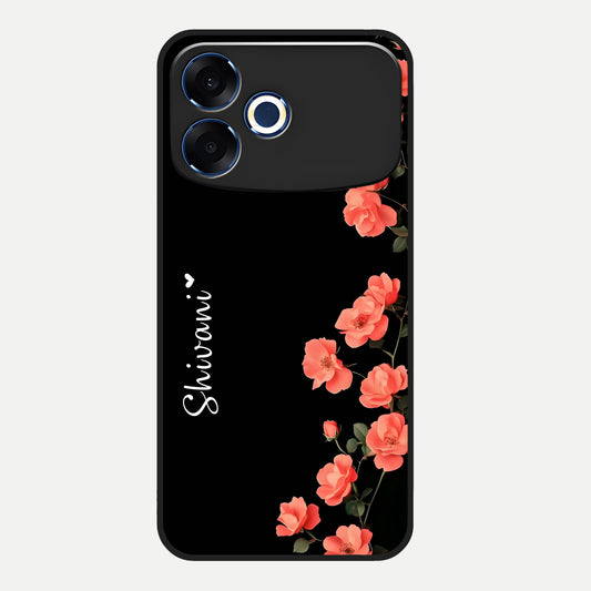 Crimson Bloom Grace Custom Name Glass Case For Oppo F33 Pro 5G back cover – full design glossy printed glass finish