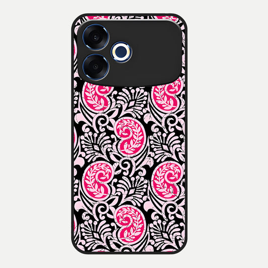  Crimson Paisley Charm Glass Case For Oppo F33 Pro 5G back cover – full design glossy printed glass finish