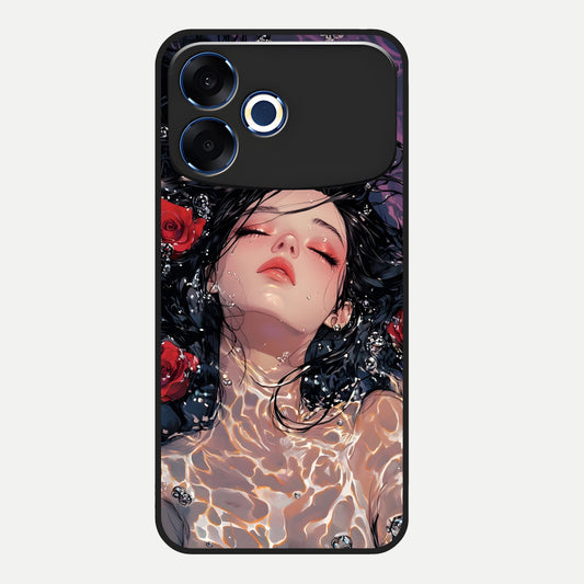  Crimson Rose Serenity Glass Case For Oppo F33 Pro 5G back cover – full design glossy printed glass finish