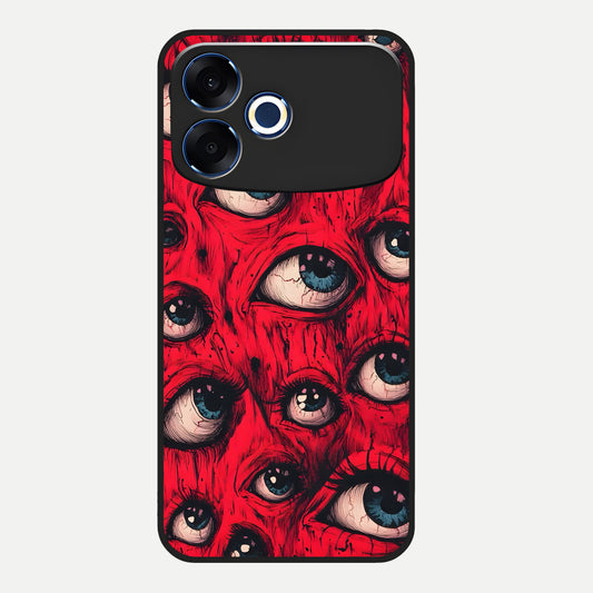  Crimson Watch Eyes Glass Case For Oppo F33 Pro 5G back cover – full design glossy printed glass finish