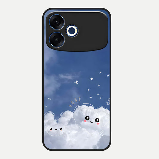  Cute Blossom Cloud Glass Case For Oppo F33 Pro 5G back cover – full design glossy printed glass finish