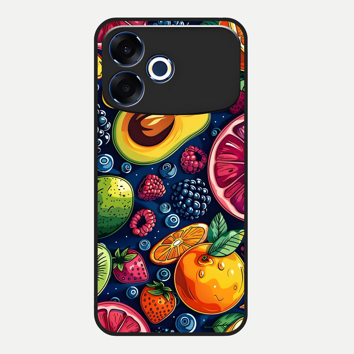  Cute Fruits Art Glass Case For Oppo F33 Pro 5G back cover – full design glossy printed glass finish